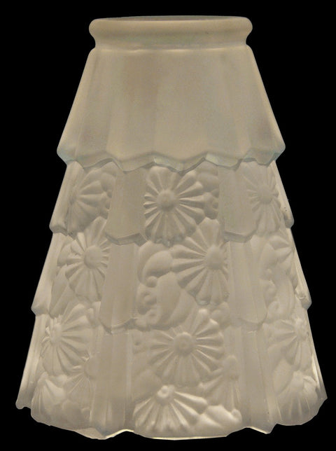 History Influenced Unique, Heavily Embossed, Floral Pattern Shade 2 1/4 Inch Fitter-Frosted