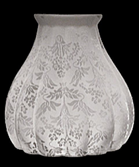 Glass Shade Recreated Victorian Blown Glass Etched Shade 2 1/4" Fitter