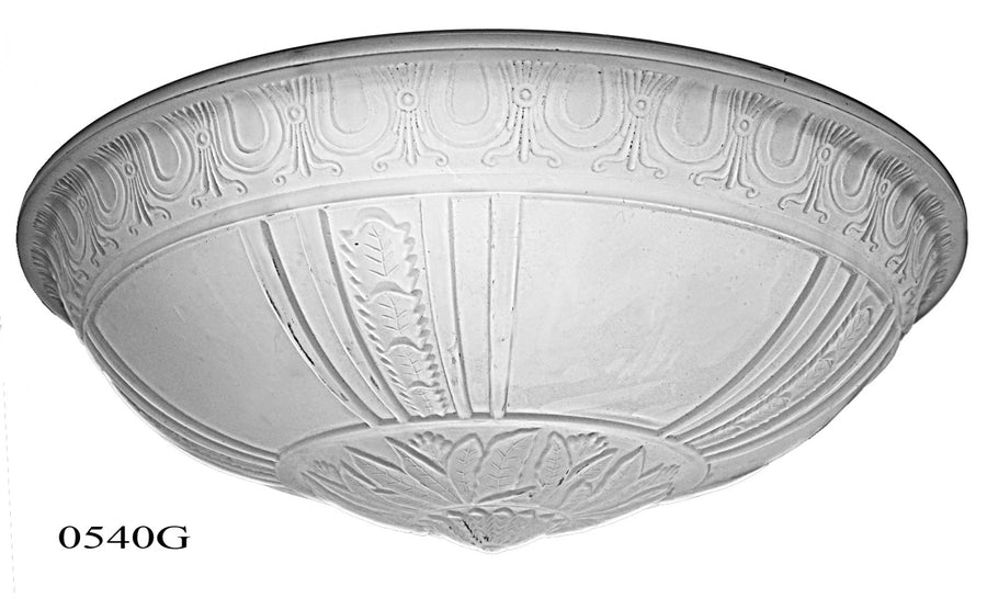Large Edwardian Pressed Glass Ceiling Bowl Shade (0540G)