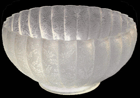 Victorian Blown Glass Etched Gas Shade 4" Fitter