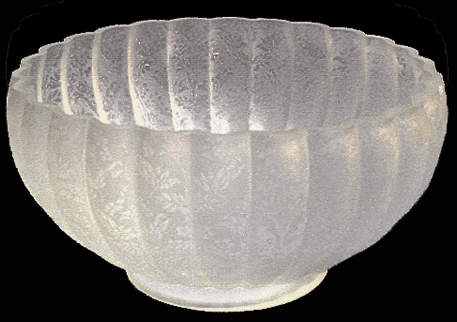Victorian Blown Glass Etched Gas Shade 4" Fitter