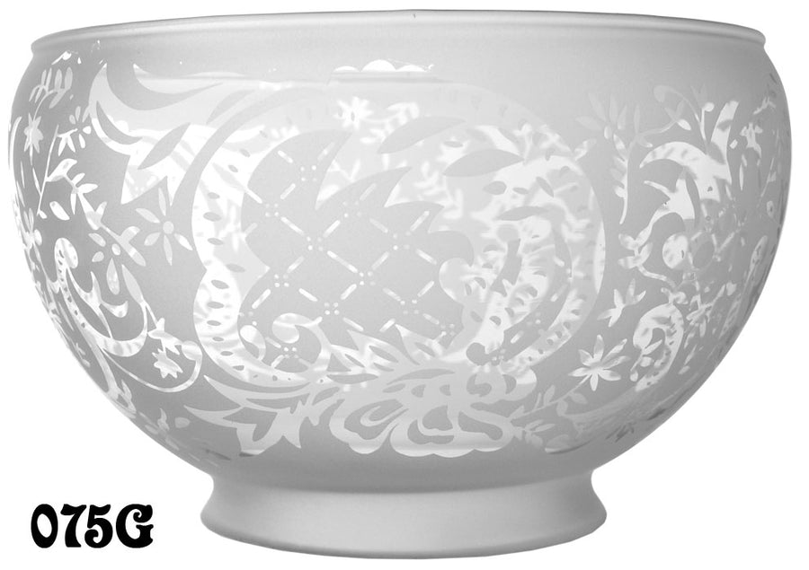Pineapple Pattern Blown Glass Gas Shade 4" Fitter