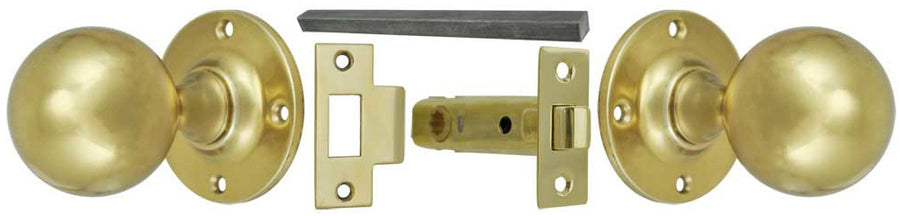 Cast Brass Round Knob Passage Set