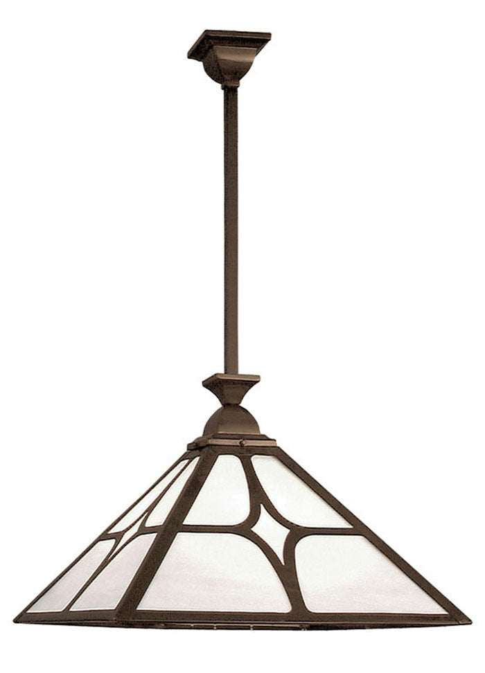 22" Wide Mission Rod Hung Ceiling Pendant Light With Diamond Shade