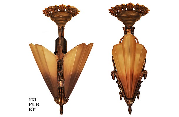 Art Deco Close Ceiling Flush Mount Chandeliers 5 Light Soleure Series by Mid West (122-SOL-CC) — view 6