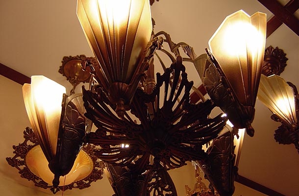 Art Deco Chandeliers Slip Shade 5 Light Soleure Series by Mid-West Mfg (123-SOL-5L) — view 5