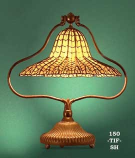 Lamp Recreated Tiffany Straw Hat Stained Glass Table Light