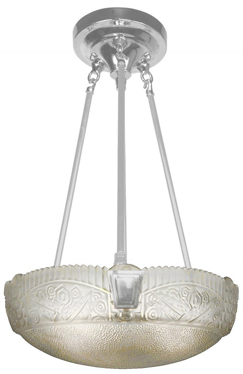 Art Deco Rodded Bowl Fixture & Shade (258-RHB)