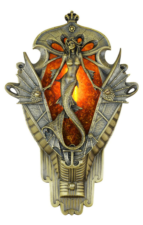 Recreated French Mermaid Solid Brass/Bronze Sconce -- Antique Brass Finish