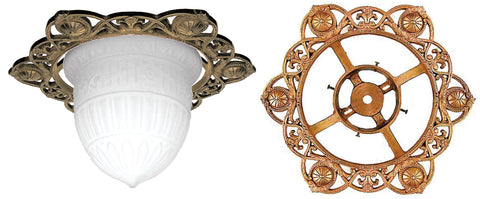 Lost Wax Cast Victorian Style Close Ceiling Light Fixture