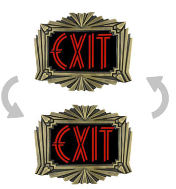 Fancy Art Deco Cast Brass Exit Sign – Double Sided (422x-SBSM-XN5NN-DS)