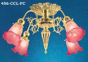 4 Light Pierced Brass Short Chandelier (456-CCL-FC)