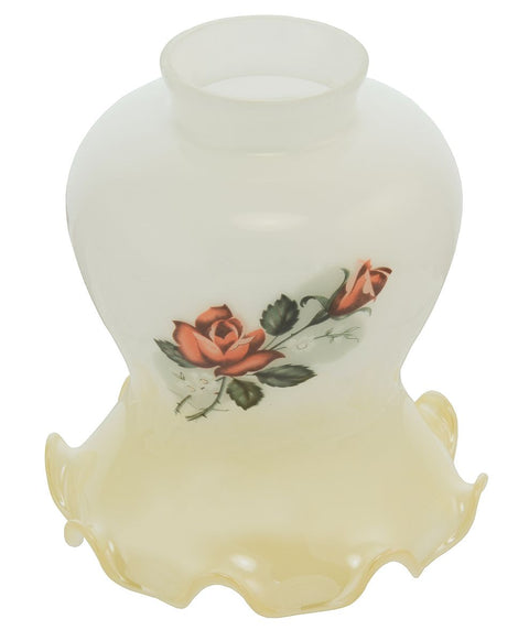 White with Luster Edge Flower Design Shade 2 1/4" Fitter