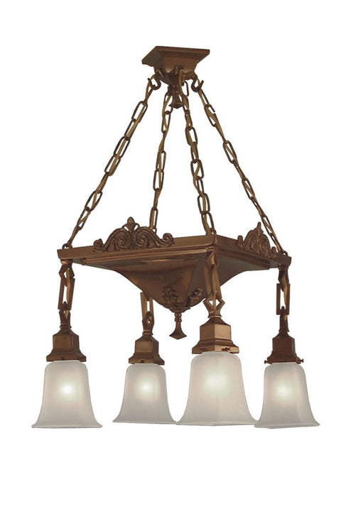 Mission 4 Light Chain & Pan Chandelier