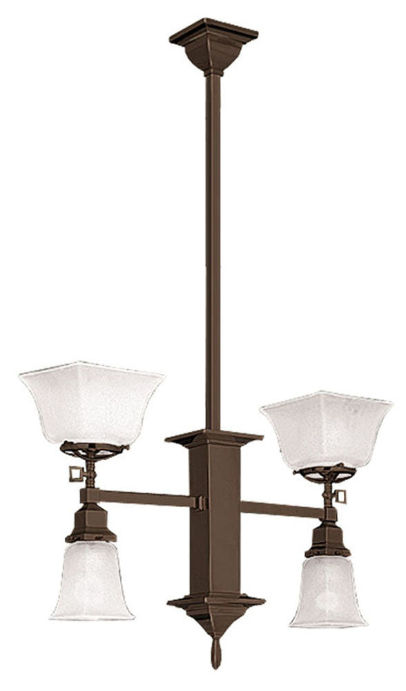 Mission Gas & Elec 2 Arm Long Pendant Chandelier