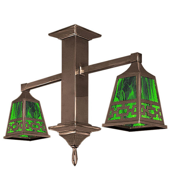 Mission Short Pendant 2 Arm Close Ceiling Light Chain Shade