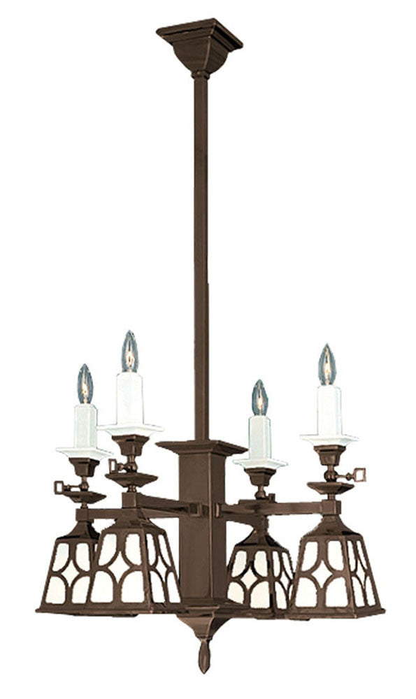 Mission Candle & Electric Chandelier J Shade