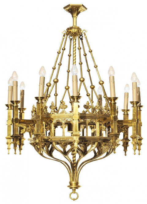 Large Gothic 12 Light Candle Chandelier