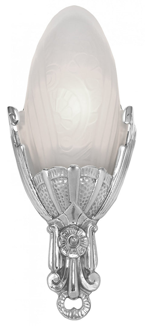 Art Deco Lighting Wall Sconces Slip Shade Fleurette in Nickel Plated (82-LA1-NP)