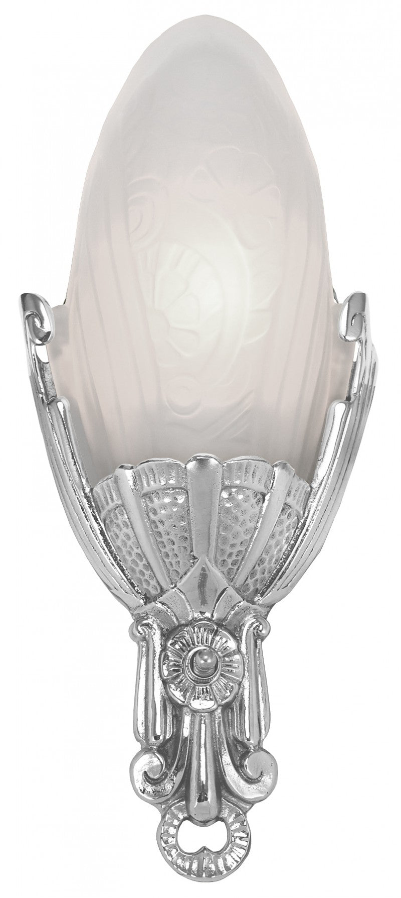 Art Deco Lighting Wall Sconces Slip Shade Fleurette in Nickel Plated (82-LA1-NP)