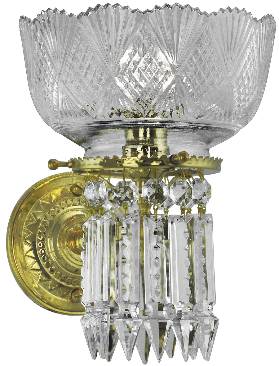 Victorian Sconce - Lead Crystal Prism Single Sconce By Oxley Giddings (946-CRS-RS)