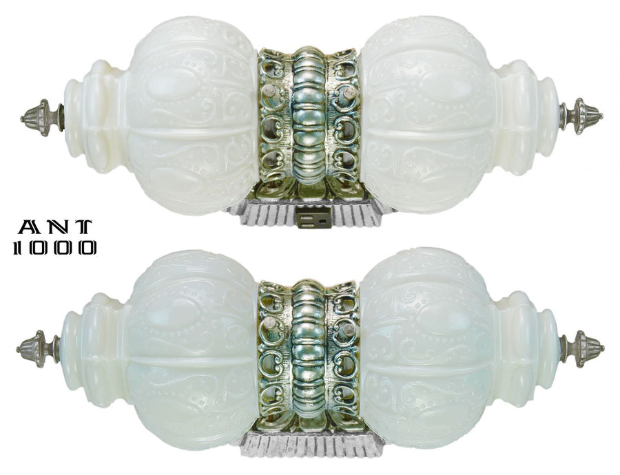 Nice Nickel Plated Double Wall Light for Over a Bathroom Sink