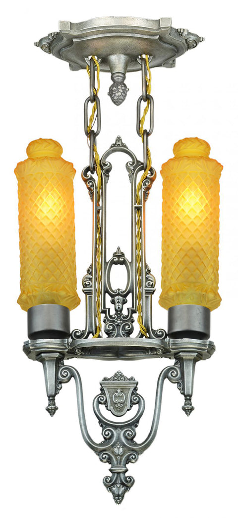 Art Deco 2 light Pendant by Riddle