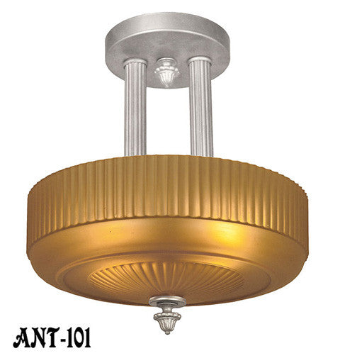Glass Shade Ceiling Light Circa 1920
