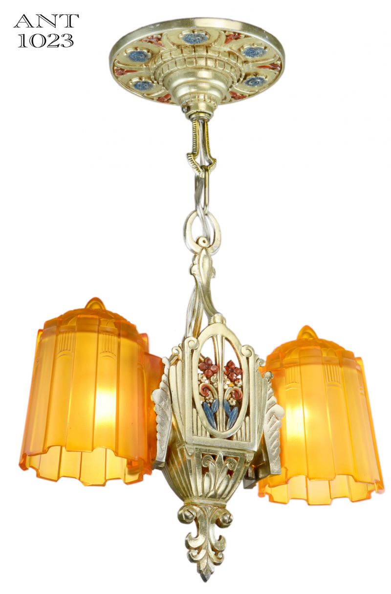 Art Deco 2-Shade Pendant by Lincoln Mnf