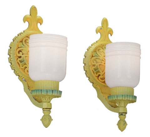 American Pair of Edwardian Art Deco Design Sconces