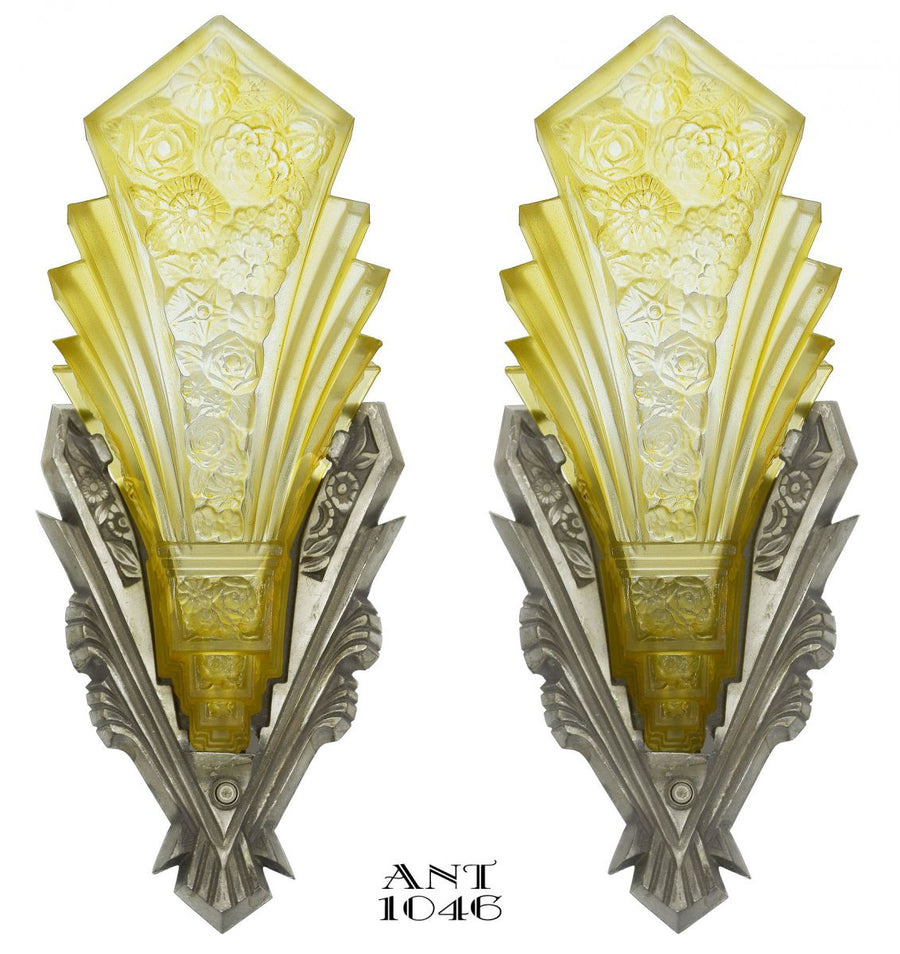 Fine Consolidated Lamp & Glass Co.. Martele Pair of Sconces