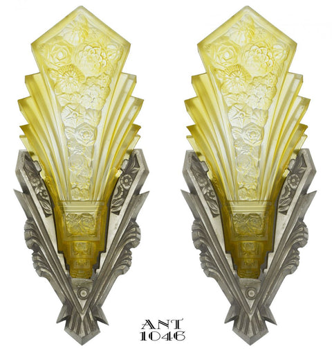 Fine Consolidated Lamp & Glass Co.. Martele Pair of Sconces