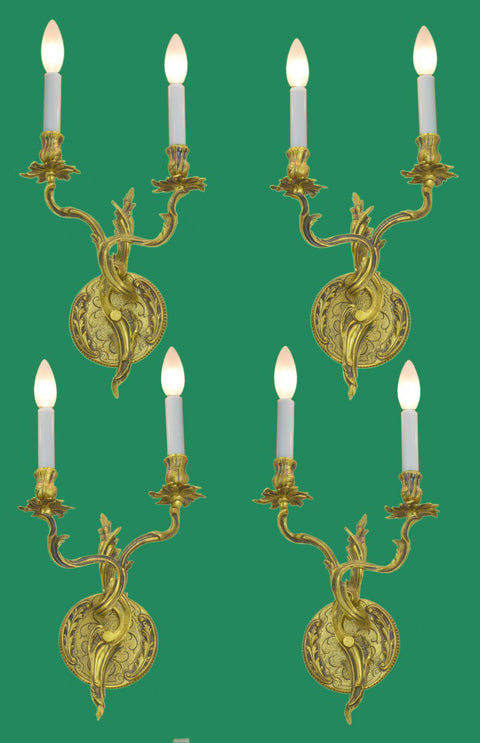 French Louis Style, Set of 4, Sold by Pair,Two Branch Candelabrum