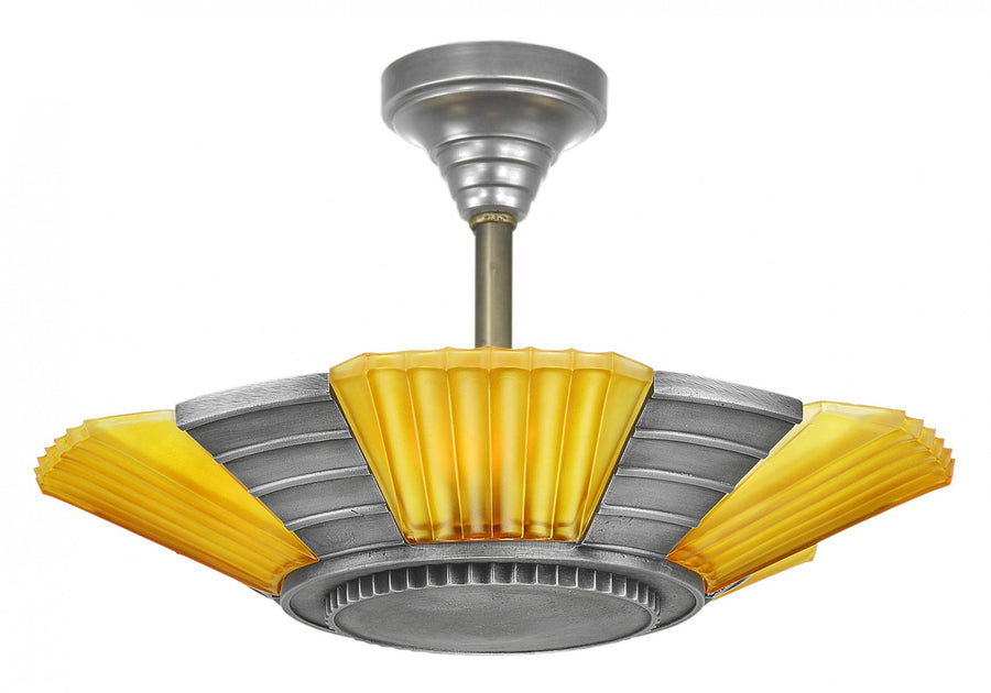 Art Deco Slip Shade Newport Chandelier--Circa 1935