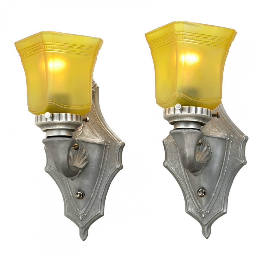 Antique Edwardian Pair of Lovely Wall Sconces
