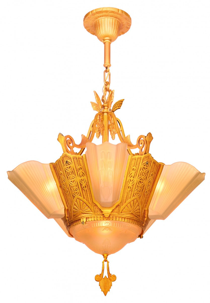 Antique Original Lincoln 6-Light Chandelier