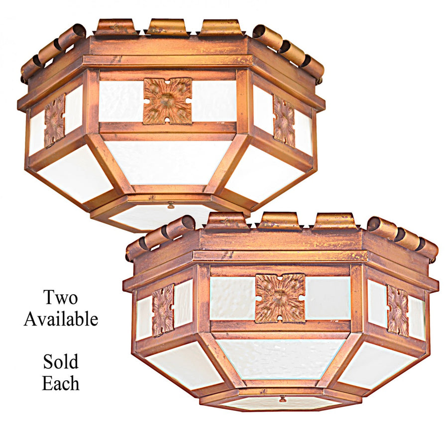 Pair of Low-Ceiling, Arts & Crafts, Lighting Fixtures....Sold Each