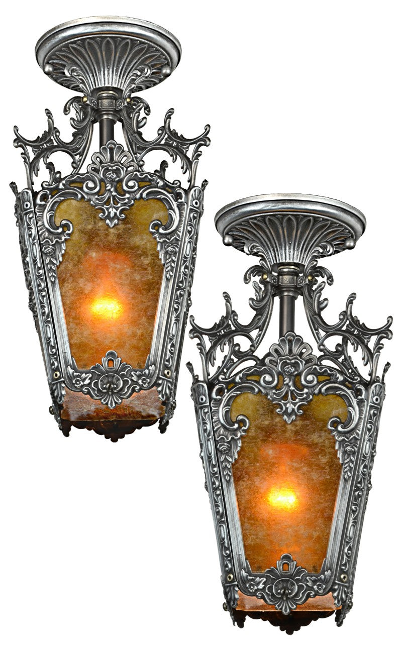 Pair of Louis-Style Pewter Finished Hall Lights (SOLD EACH)