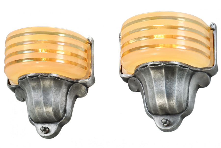 American Art Deco STREAMLINE Sconces by Virden