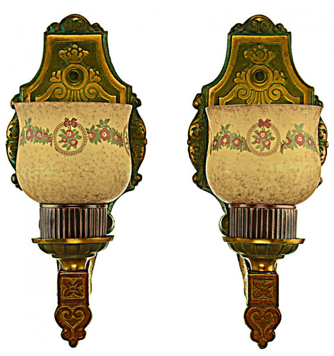 American Pair of Edwardian Design Fancy Sconces