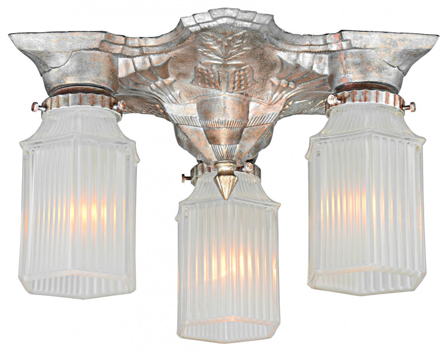 Art Deco Three-Shade Chandelier--Circa 1910-30