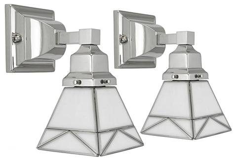 Pair of Mission...Craftsman or Arts & Crafts Sconces-Shiny Nickel