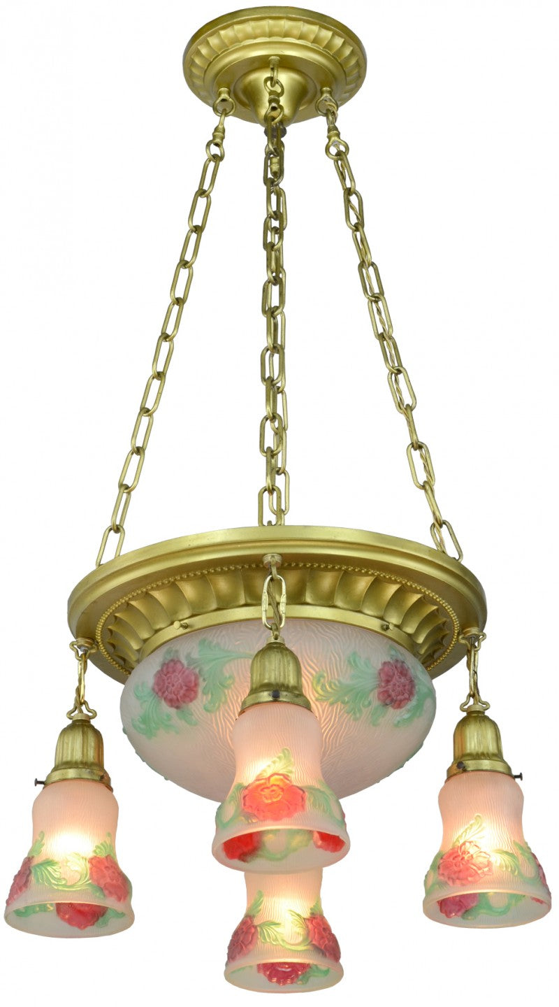 Edwardian Ceiling Bowl Light with Puffy Style Shades