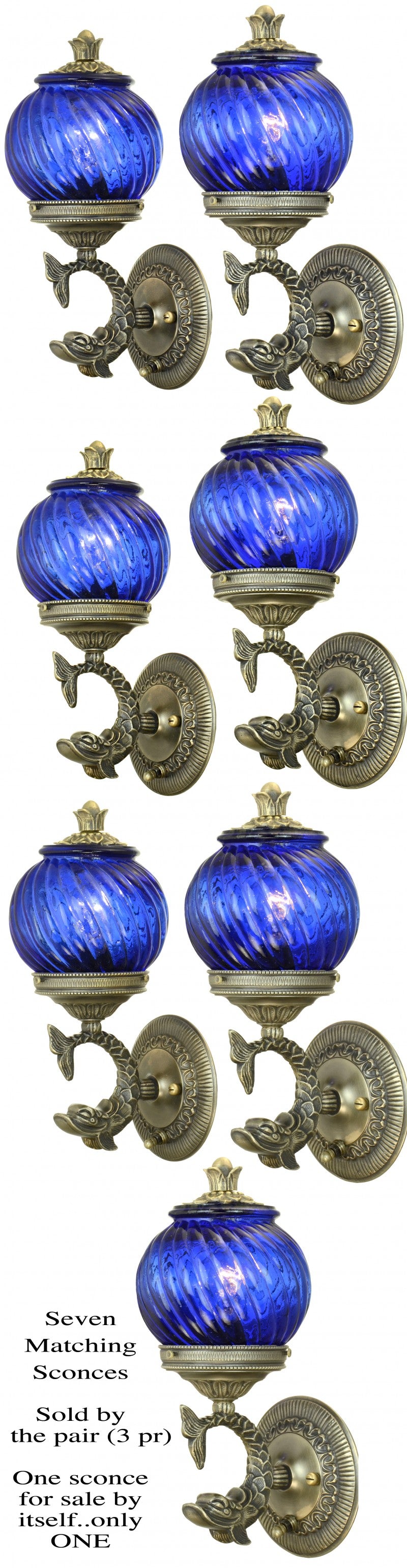 Fantastically Different Colbalt Blue Glass Sconces