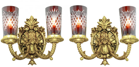 Pair of French Rococo-Style Sconces--Circa 1920