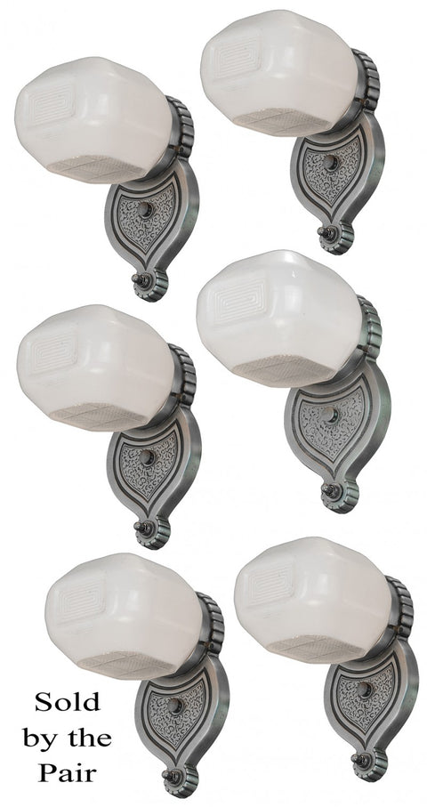 Neat Set of SIX American Modern/Streamline Design Sconces-Sold by Pair