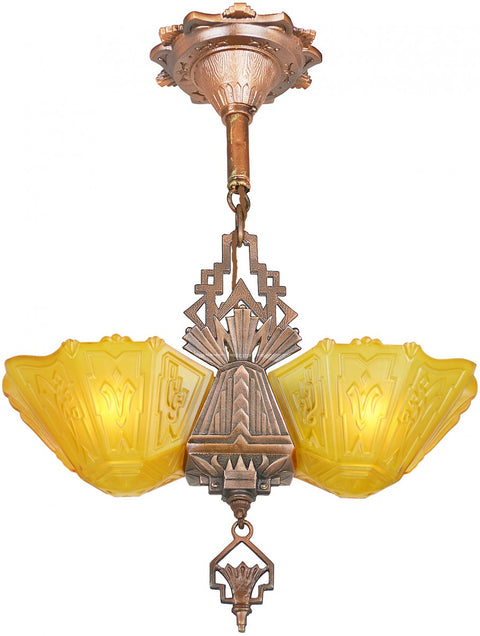 Art Deco 2-Shade Pendant by Markel