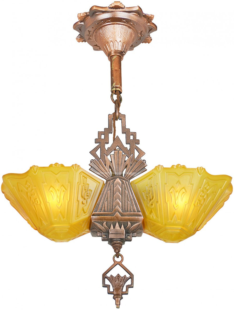 Art Deco 2-Shade Pendant by Markel