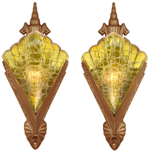 Pair of Fine Art Deco Sconces by Mid-West c.1950