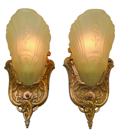 PAIR of Nice Art Deco Sconces by Markel